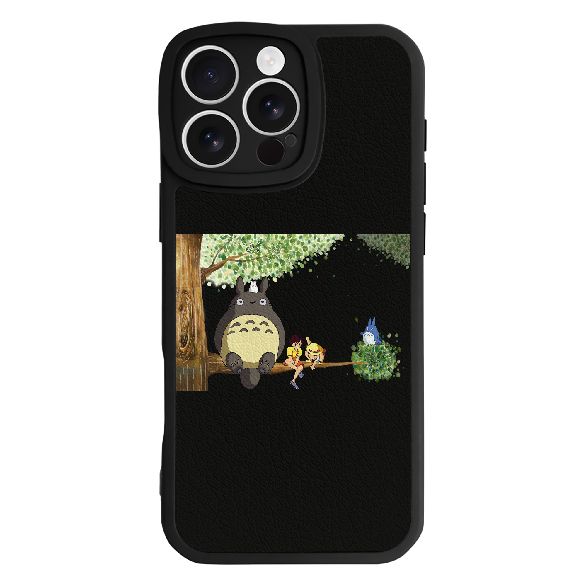 （画像用） となりのトトロ 草壁メイ 草壁サツキ My Neighbor Totoro Satsuki Kusakabe Mei Kusakabe 【iPhone 16シリーズ対応】シリコンスマホケース（レザー調） 材質：シリコン